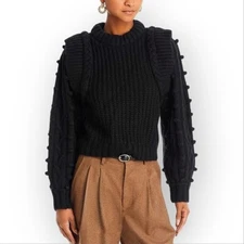 FARM Rio Black Braided Sweater