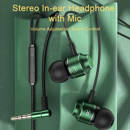 Wired Headphone 90 Degree Bend Call Function Music Sport Gaming Headset