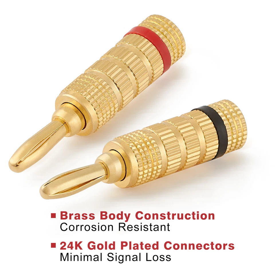 WGGE WG-3333 24k Gold Plated Speaker Banana Plugs-Closed Screw Type (12 Pairs) - Image 2 of 4