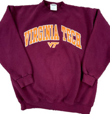 Vintage Virginia Tech Hokies Sweatshirt Men Medium Crew Neck Sweater 90s Y2K Z2