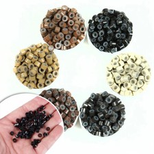 6mm 4mm Micro Ring Beads Silicone Lined for Stick I Tip Human Hair Extensions US