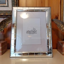 ATELIER Cornice Portafoto / Specchio in Argento x foto 18x24 Linea Tartan -Nuova