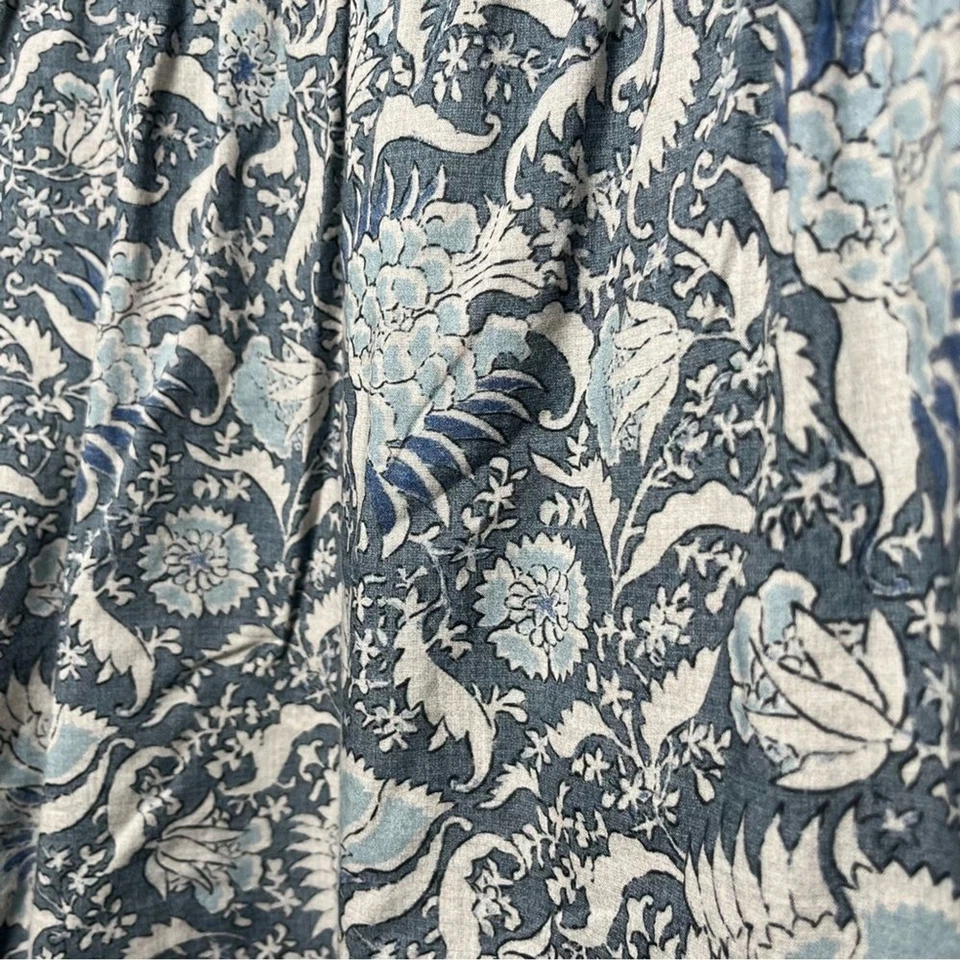 Vince 女式吊带上衣 XS 复古花卉佩斯利蓝色灰色棉夏季度假村 — 第 3/4 张图片