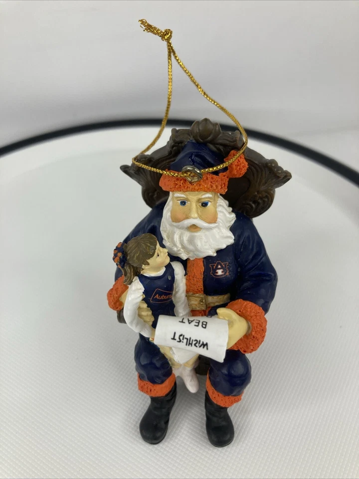 2001 Memory Company Auburn Tigers Santa & Little Girl and Aubie Tiger adornos Foto 2 de 4