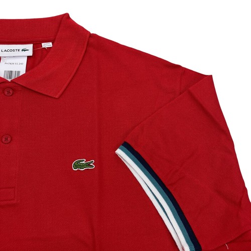 Polo tejido piqué grande y alto Lacoste para hombre (talla 8R/1XLB) rojo PH7826-240 - Imagen 2 de 5