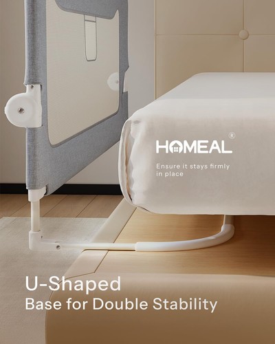 HOMEAL Bed Rail for Toddlers, 32in Foldable Toddler 1Side 32in, Grey - Picture 2 of 6