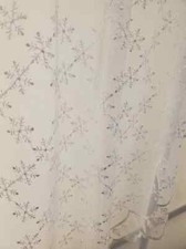 Coppia livelli 24" pizzo bianco avorio fiocco di neve ricamato ornamentale vintage