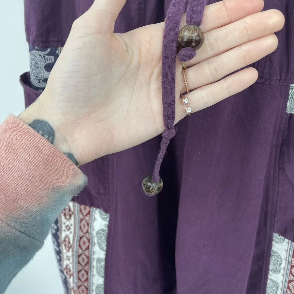 Harem Pants Womens Small Purple Boho Tribal Pockets Cottagecore Festival READ - Image 4 of 4