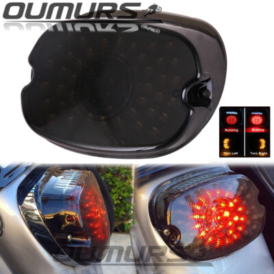 LED Brake Turn Signal Rear Low Profile Smoke Taillight for Harley Dyna Sportster