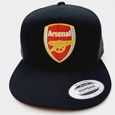 Arsenal Football Club Flat Bill Trucker Mesh Snapback Cap Hat