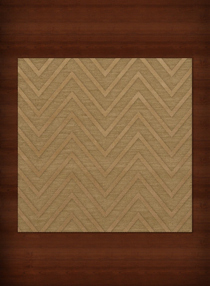 Yellow Transitional Hand Hooked Stripes Chevrons Zig Zags Area Rug Striped DV4 - Image 2 of 2