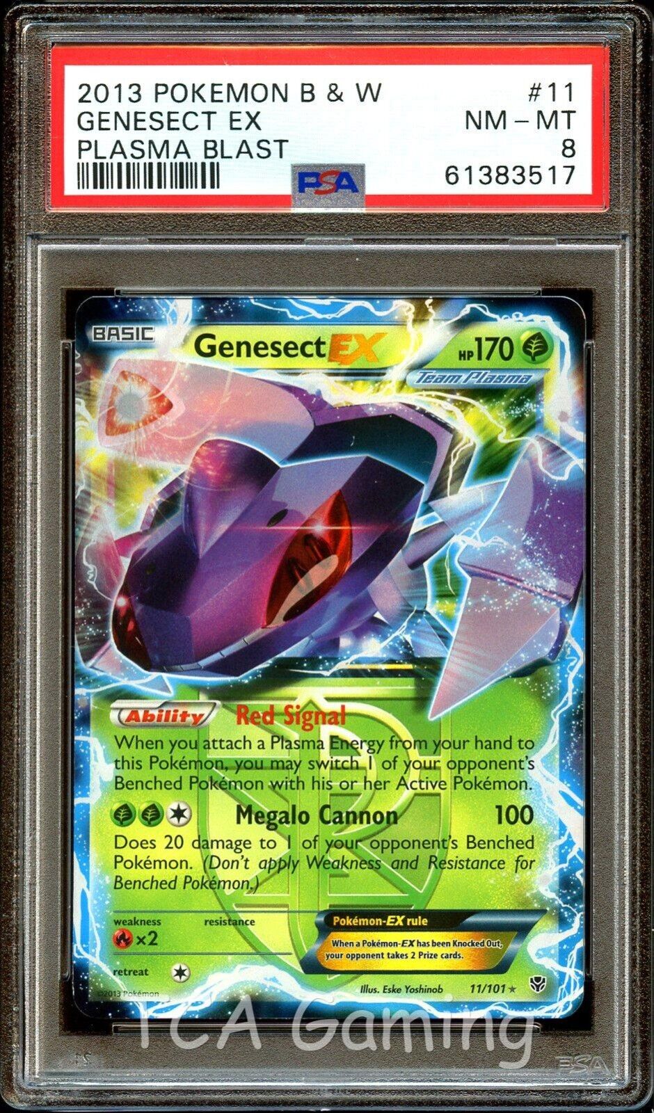 PSA 10 2013 Plasma Blast Genesect EX 11/101 HOLO Pokemon Card