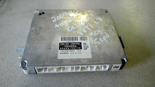2002 Toyota Celica Gt5 Speed Engine Control Module ECM ECU 89666-20170 ...