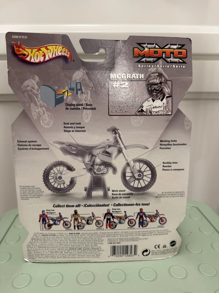 2003 Hot Wheels Moto Jeremy McGrath #2 Dirtbike Toy Motocross Figure MX Rare New - Image 2 of 4
