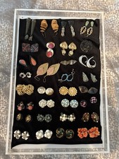 Lot Of 31 Pairs Of vintage Earrings Clip Ons And Pierced