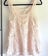 Tacera XL Lace Camisole Tank Pink Coquette Fairycore Balletcore Festival