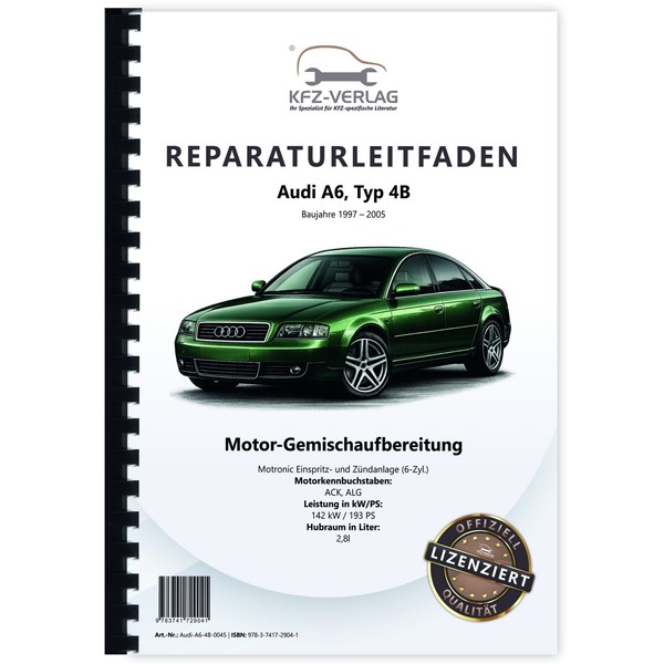 Audi A6 Typ 4B 1997-2005 Motronic Einspritz/ZüNdanlage 193 PS Werkstatthandbuch-image