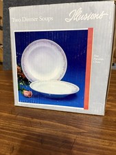 Vtg Illusions By Excel Set Of 2 Dinner Soup B...