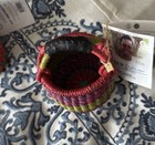 NWT Handmade African Mini Woven Market Basket With Leather  — photo 9