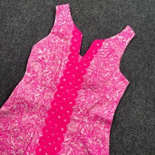 Lilly Pulitzer for Target Shift Dress Women 2 Pink Giraffe Cotton Pique Soutache