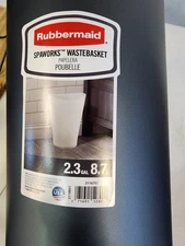 Rubbermaid Spa Works 2.3 gal Gray Plastic Vanity Wastebasket