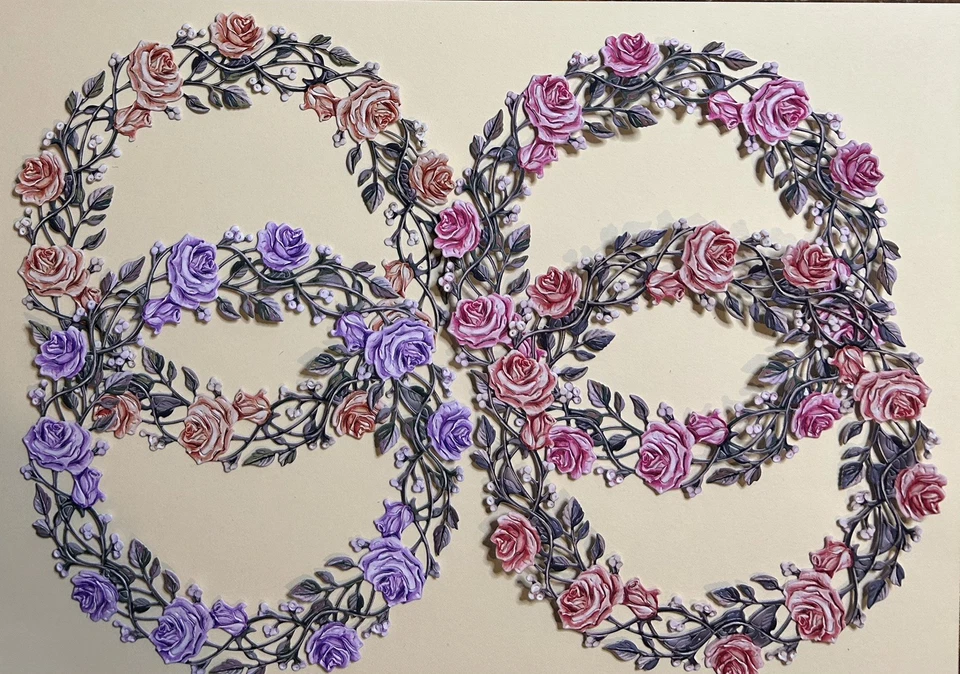 Carnation crafts fancy rose frame double Sided Die Cuts