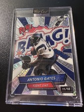 2025 Wild Card COMIX Blue & White Crosshatch Color Match Antonio Gates #d /18