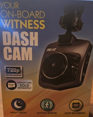 PILOT ON-BOARD WITNESS DASH CAM 720P FULL HD RES 4GB  AUTO CAMERA + MEMORY CARD