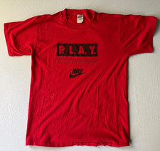 Vintage 80s 90s Nike PLAY MADE IN USA Single Stitched Men's T-Shirt Sz Large