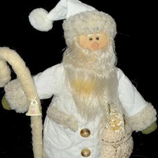 Judy Lynn Collection Russ Berrie White Santa with Staff and Sack
