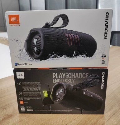 JBL Charge 6 Tragbarer Bluetooth Lautsprecher Schwarz Neu