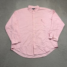 VINTAGE Polo Ralph Lauren Button Down Shirt Men Size 2XL XXL Pink Classic Preppy