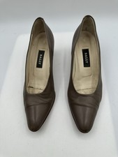 Vintage Bally Taupe Leather Pump Heel Pointed Toe Women Sz 8N
