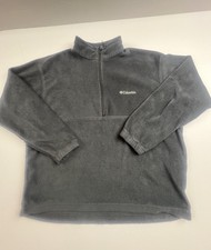 Columbia Sweatshirt Mens XL Gray Fleece 1/4 Zip Pullover Mock Neck Logo