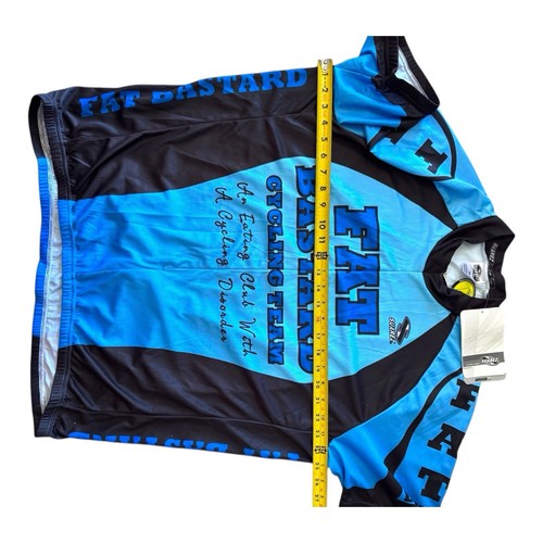 Maglia Fat Bastard Cycling Team Uomo 5 XL Austin Powers Blu Nero Cerniere Nuova con etichette - Foto 3 di 19