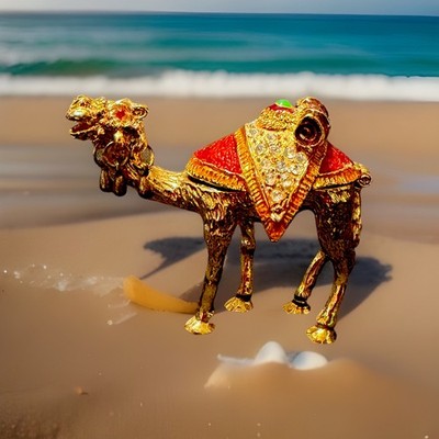 Gold Figurine Camel Trinket  Figurine Decor Camel Statue Gold