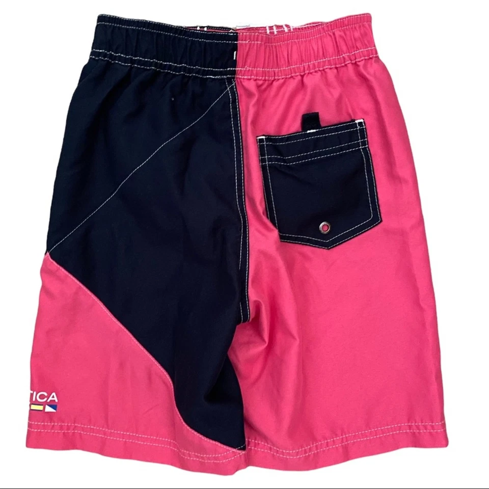 Nautica Blue & Pink Swim Surf Shorts Size 7 or Large - Image 2 of 2