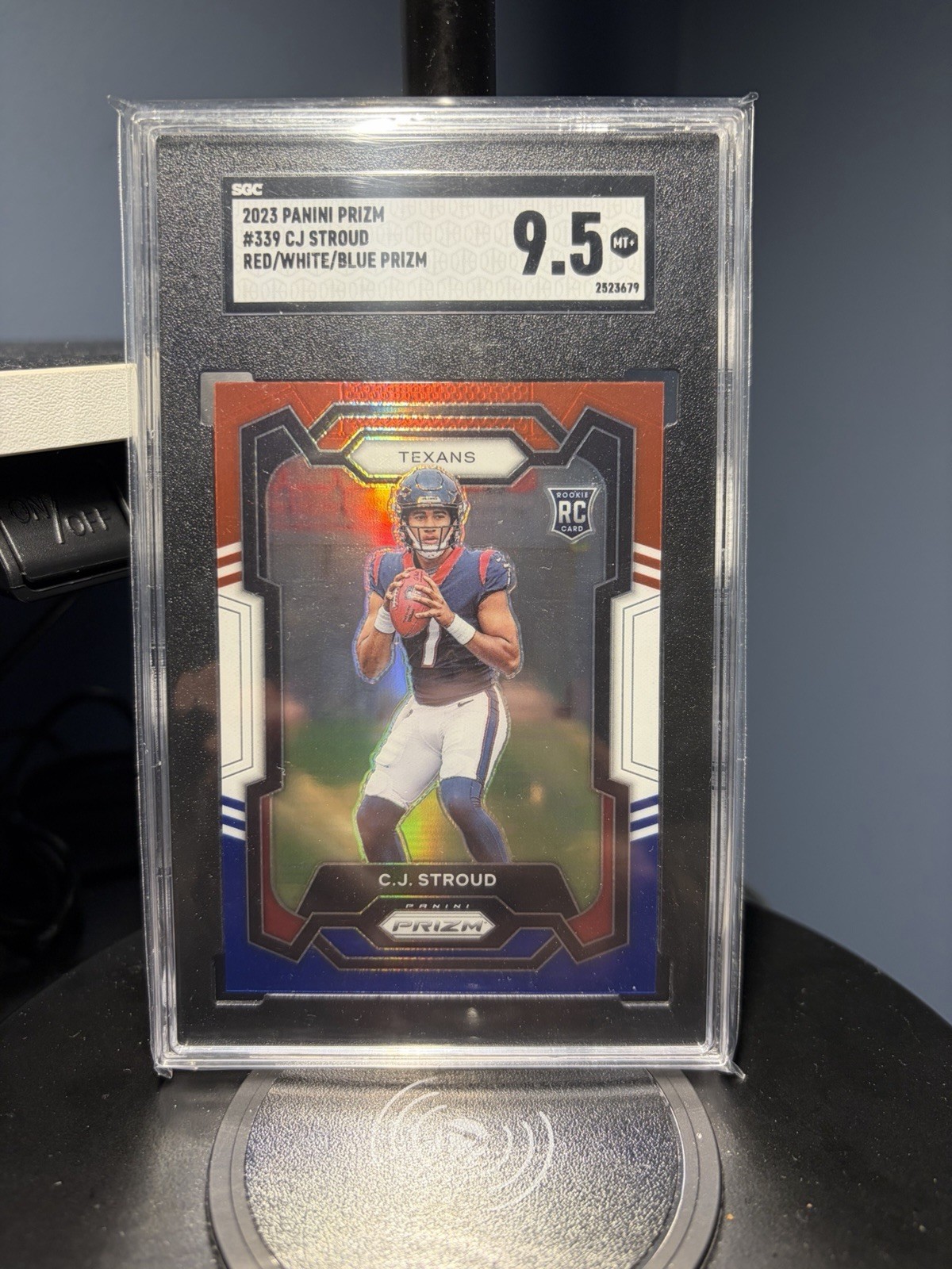 Panini 2023 Prizm Rookies C.J. Stroud #339 Red White & Blue Prizm SGC 9.5