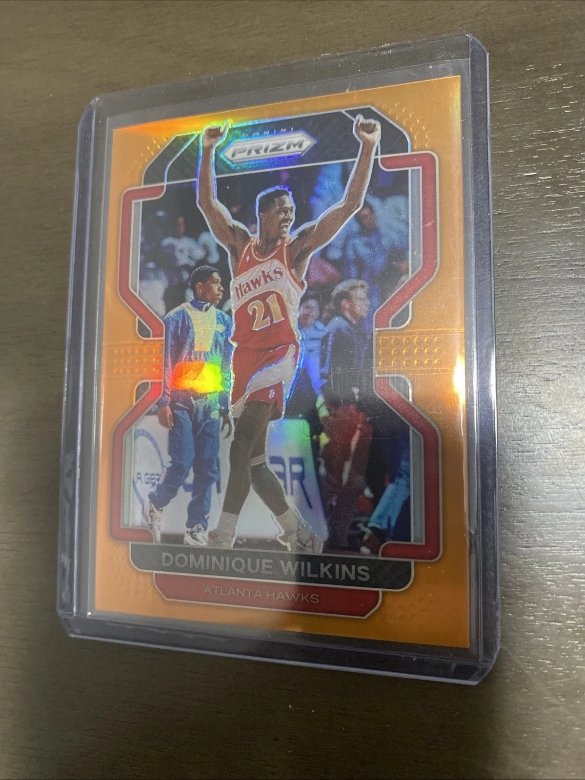 Dominique Wilkins 2021-22 Panini Prizm Orange Prizm /49 Atlanta Hawks