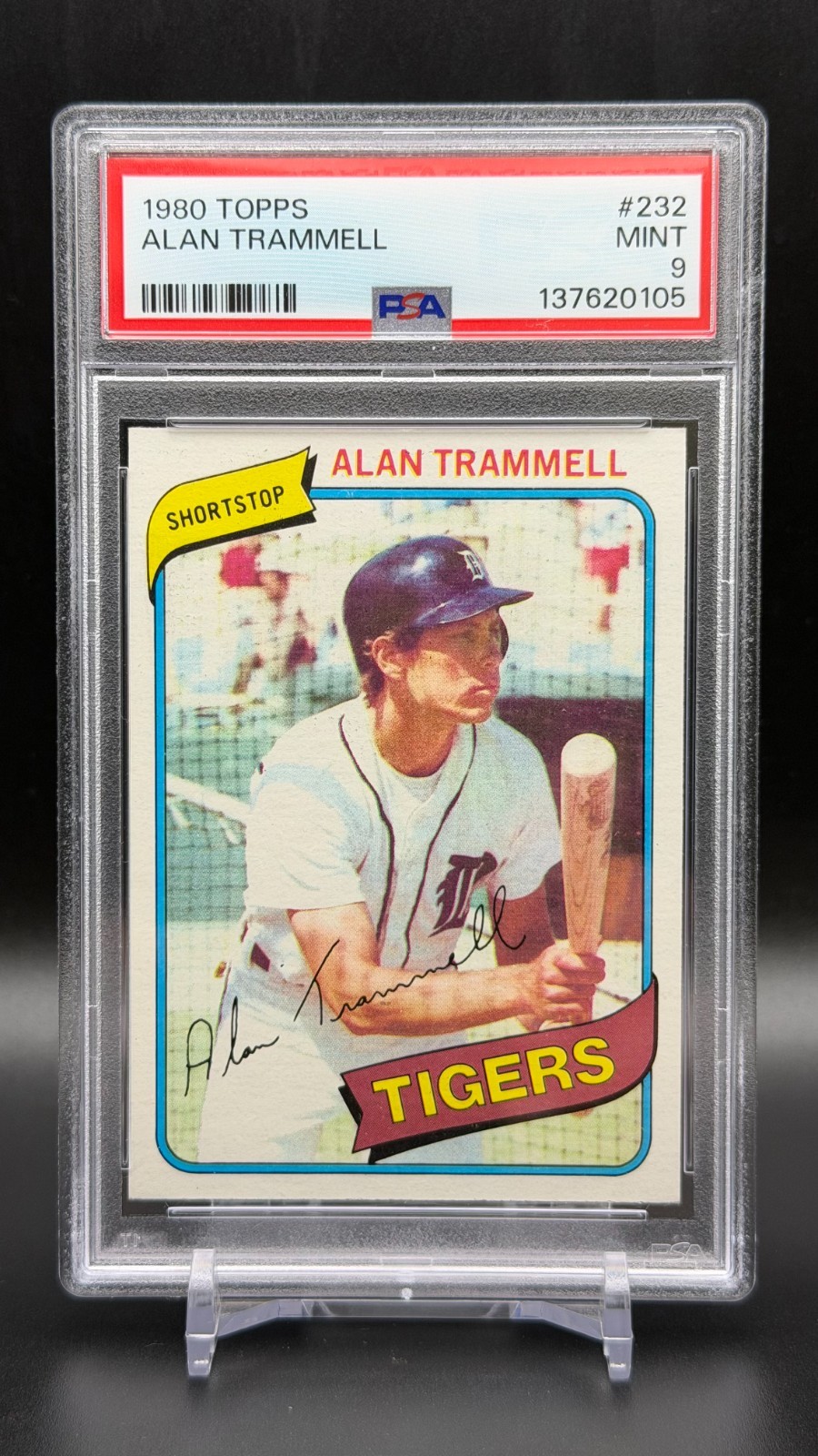 1980 Topps #232 - HOF Alan Trammell Detroit Tigers PSA 9