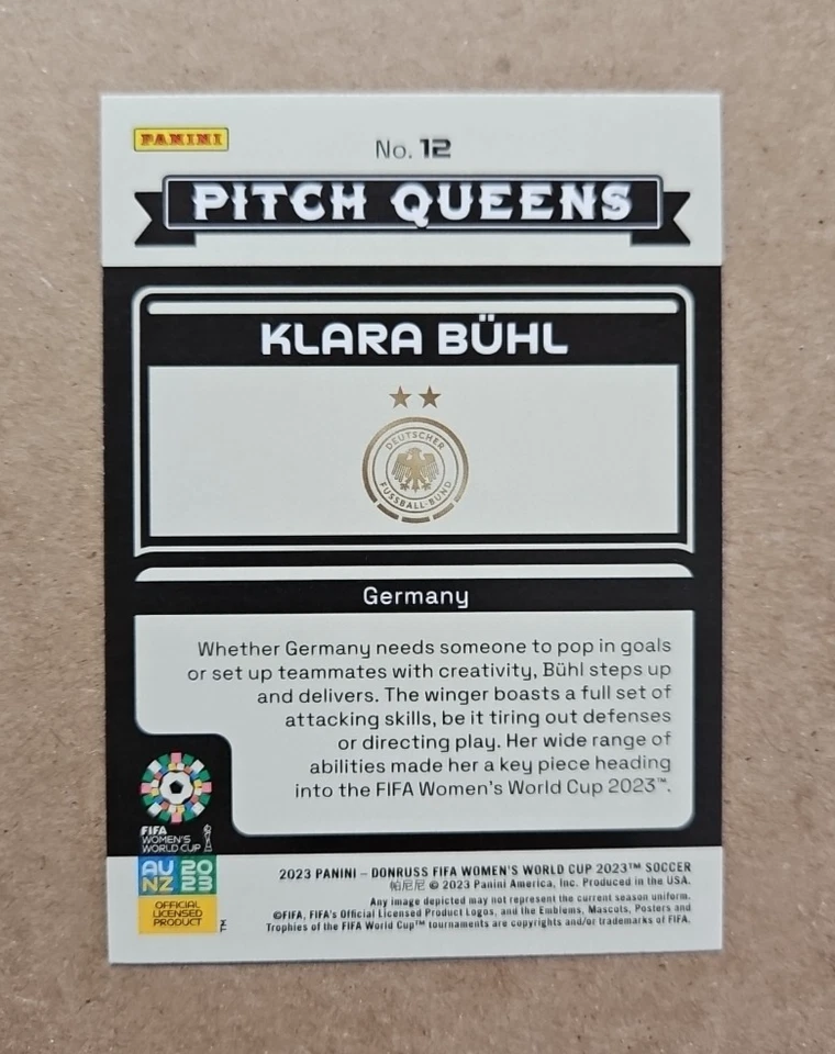 Klara Buhl - Germany - Donruss FIFA Women’s World Cup 2023 - Pitch Queens - #12 - Image 2 of 2