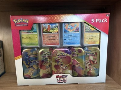 Scarlet & Violet 151 5-Pack of Mini Tins and 4 Promos Costco Bundle Pokémon NIB