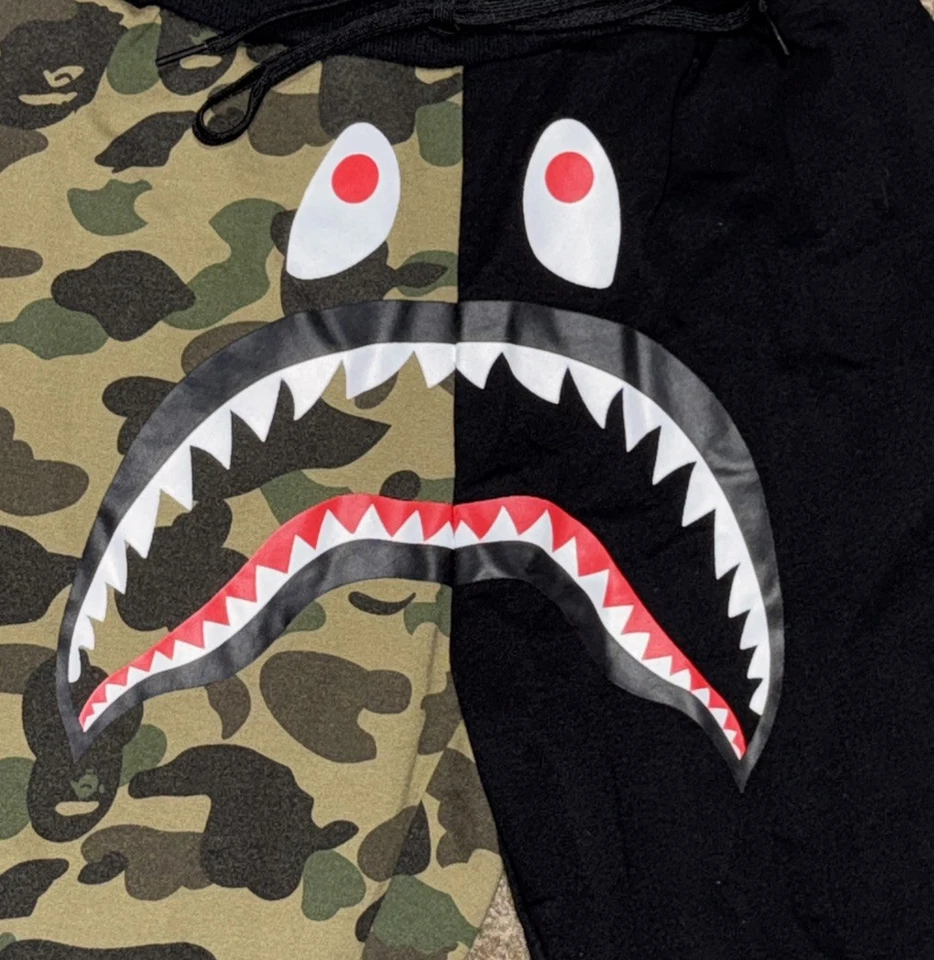 Мужские кроссовки A Bathing Ape Joggers M черные зеленые лесной камуфляж акула BAPE WGM поты - Изображение 2 из 4