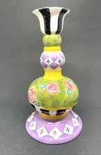 Seymour Mann Carnaby Collection Floral Ceramic Candlestick Mackenzie Child Style