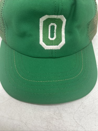 Vintage Oregon Ducks Ohio Other? Mesh Trucker Hat Snapback Green Made In USA - Picture 2 of 10