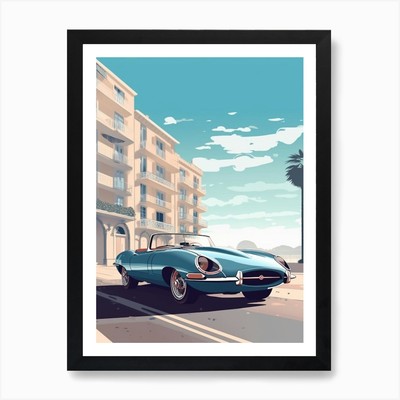 A Jaguar E Type In French Riviera C Gerahmtes Wandbild Poster Leinwanddruck Bild