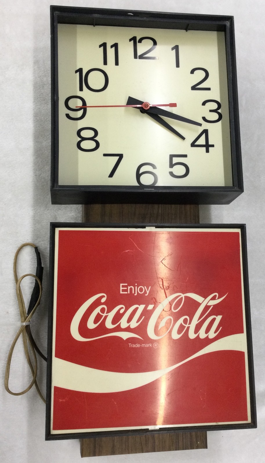 Vintage Enjoy Coca-Cola Hanging Wall Clock, 22.75” X 9” X 5.25”, Preowned