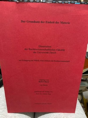 Der Grundsatz der Einheit der Materie. von Hurst, Robert: