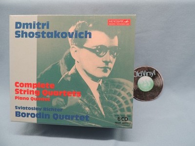 6 CD Box Richter Borodin Quartet Shostakovich Complete String Piano Quartets |NM