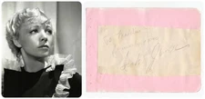 Gone with the  Wind Actress ISABEL JEWELL Vintage Orig Autograph Album Page